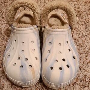 CROC Baya Lined Fuzzy Straps Clog Women Sz 11